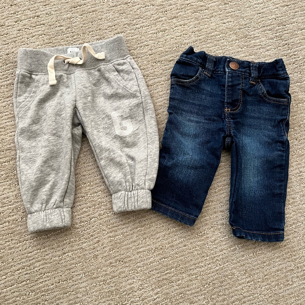 Baby Gap sweatpants Old Navy jeans 3-6 months